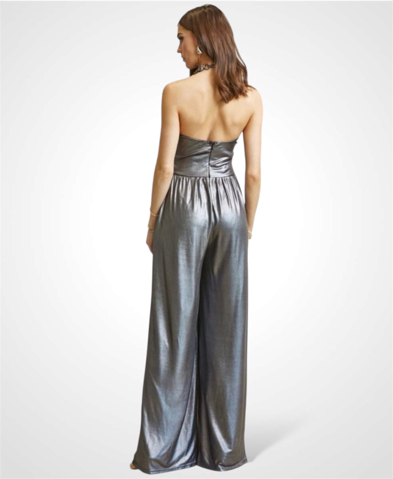 Julija - Srebrn Metalik Kombinezon