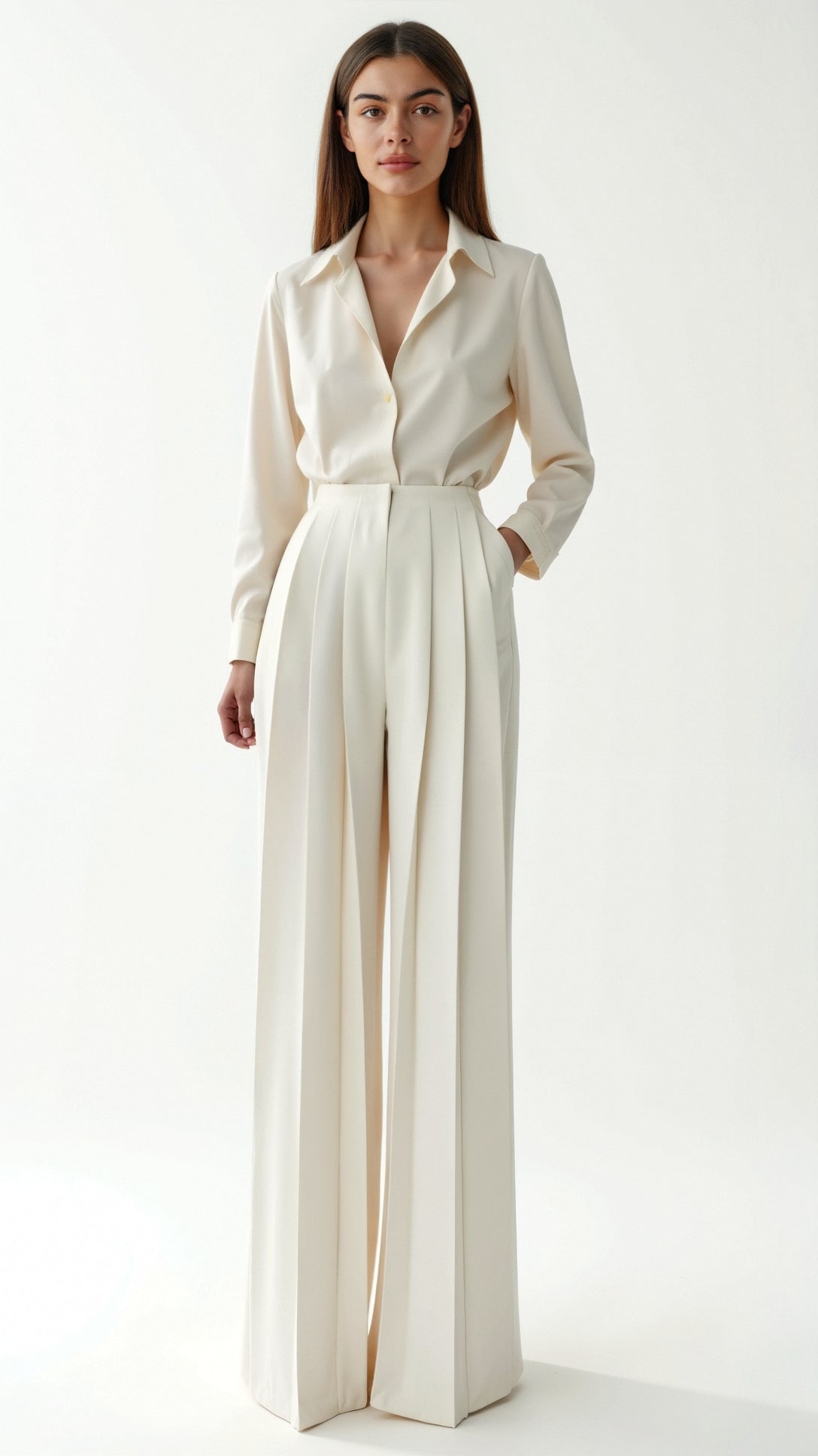 Julija - Minimalistične Hlače iz Krepa