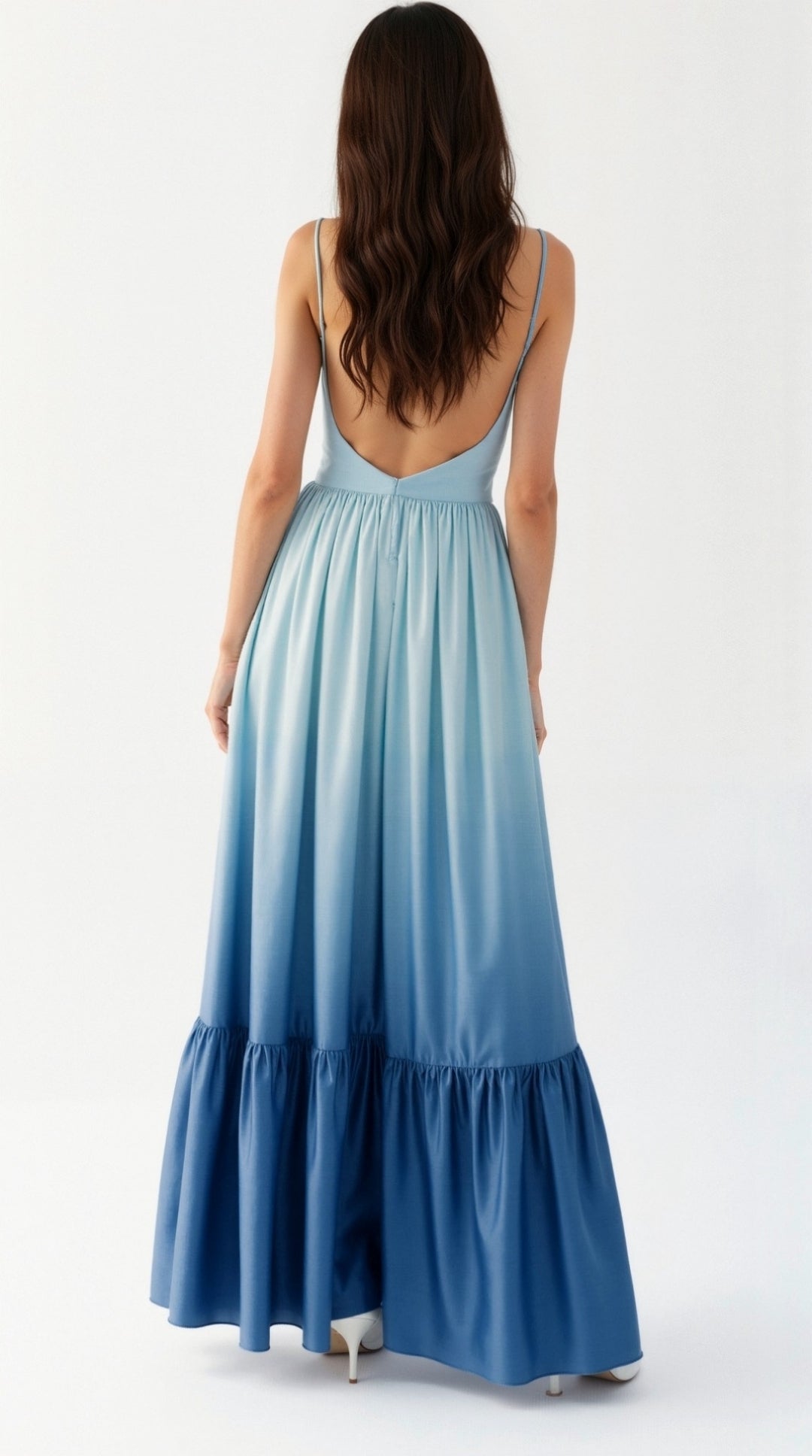 Samantha Halter Maxi Obleka z Razporki