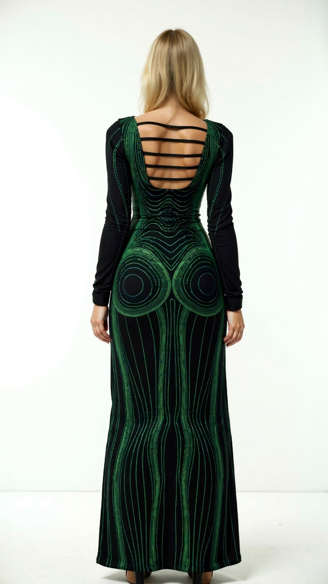 Nika - Elegantna Bodycon Obleka z Dolgimi Rokavi